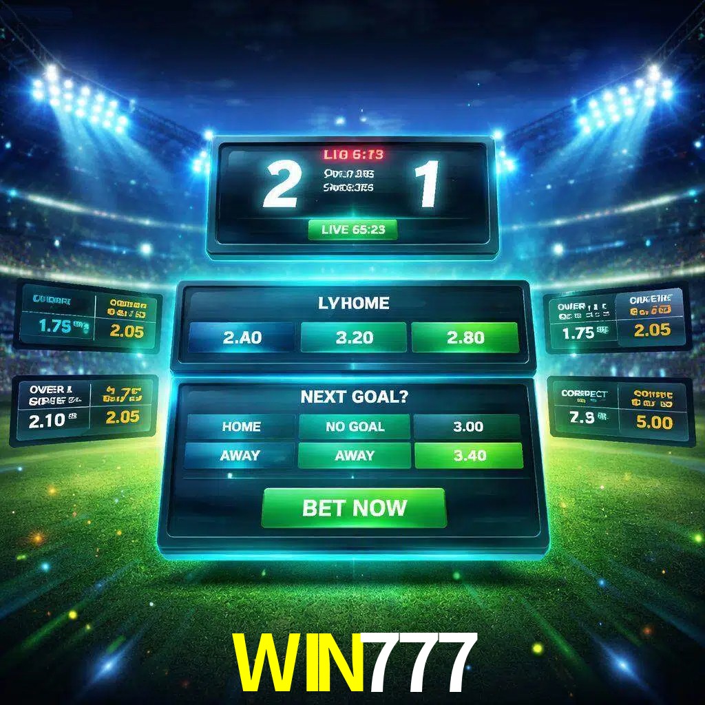 Vista de apuestas en vivo WIN777 durante un partido en curso